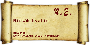 Missák Evelin névjegykártya